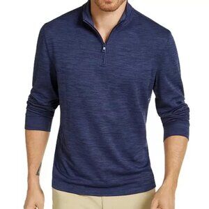Club Room Men's Navy Blue Quarter-Zip Moisture-Wicking Sweatshirt/NWT/M